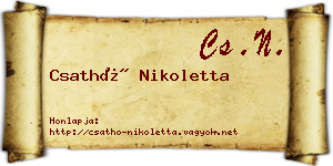 Csathó Nikoletta névjegykártya