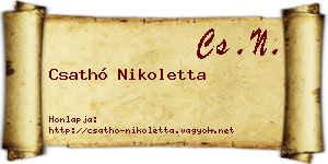 Csathó Nikoletta névjegykártya