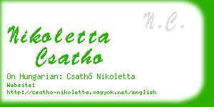 nikoletta csatho business card